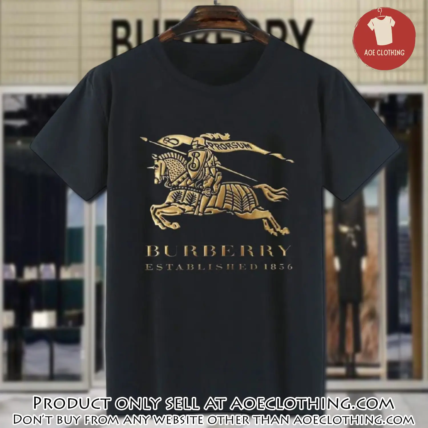 Burberry established 1856 black luxury brand unisex tshirt outfit for men women aoe1747344